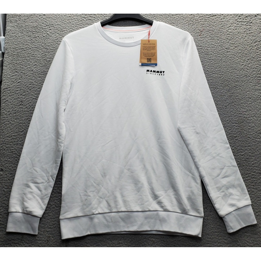 Mammut Sweatshirt Mens Large White Swiss Outdoor Long Sleeve Crew Neck Pullover